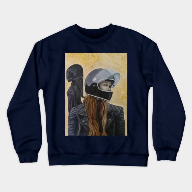 moto chicas Crewneck Sweatshirt by Tresmonet